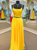 Yellow Two Piece Spaghetti Straps Prom Dress