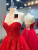 Red Tulle One Shoulder Appliques Prom Dress
