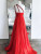 Red Chiffon One Shoulder Prom Dress