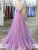 Purple Tulle Sequins Sequins Spaghetti Straps Prom Dress