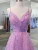 Purple Tulle Sequins Sequins Spaghetti Straps Prom Dress