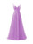 Fashion Purple Tulle Spaghetti Straps Appliques Prom Dress