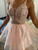 Pink Tulle Sequins Appliques Homecoming Dress