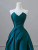Simple Blue Satin Strapless Prom Dress