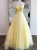 Yellow Tulle Sequins Flower Prom Dress