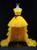 Yellow Tulle Hi Lo Pleats Prom Dress