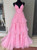 Pink Tulle Spaghetti Straps Tiers Prom Dress