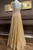 Gold Sequins Spaghetti Straps Sexy Prom Dress