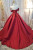 Burgundy Satin Off the Shoulder Formal Prom Dress