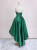 Green Satin Hi Lo Sweetheart Prom Dress