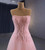 Pink Tulle Strapless Beading Prom Dress