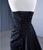 Black Strapless Satin Pleats Beading Prom Dress