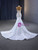 White Mermaid Sequins Pearls Halter Wedding Dress