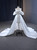 White Short Satin Sweetheart Wedding Dress Detachable Train
