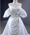 White Short Satin Sweetheart Wedding Dress Detachable Train