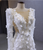 Light Champagne Mermaid Long Sleeve 3D Flower Wedding Dress