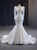 Light Champagne Mermaid Long Sleeve 3D Flower Wedding Dress