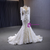 Light Champagne Mermaid Long Sleeve 3D Flower Wedding Dress