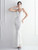 White Sequins Straps Feather Party Dress