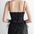 Black Sequins Straps Feather Party Dress