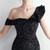 Black Sequins One Shoulder Party Dress