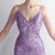 In Stock:Ship in 48 Hours Purple Sequins V-neck Beading Party Dress