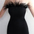In Stock:Ship in 48 Hours Black Split Feather Party Dress