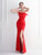 In Stock:Ship in 48 Hours Red Split Feather Party Dress