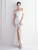 In Stock:Ship in 48 Hours White Split Feather Party Dress