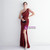 In Stock:Ship in 48 Hours Mermaid Burgundy Sequins Beading Party Dress
