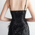 In Stock:Ship in 48 Hours Black Sequins Feather Beading Party Dress