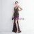 In Stock:Ship in 48 Hours Colorful Black Sequins Straps Party Dress