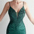 In Stock:Ship in 48 Hours Dark Green Mermaid Sequins Straps Party Dress