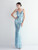 In Stock:Ship in 48 Hours Sky Blue Mermaid Sequins Straps Party Dress