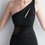 In Stock:Ship in 48 Hours Black One Shoulder Party Dress