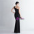 In Stock:Ship in 48 Hours Black One Shoulder Party Dress