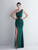 In Stock:Ship in 48 Hours Dark Green Mermaid One Shoulder Party Dress