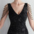 In Stock:Ship in 48 Hours Black Sequins Beading V-neck Party Dress