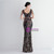 In Stock:Ship in 48 Hours Black Gold Sequins Beading Long Party Dress