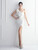 In Stock:Ship in 48 Hours White Sequins One Shoulder Pleats Party Dress