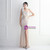 In Stock:Ship in 48 Hours Apricot Sequins One Shoulder Pleats Party Dress