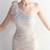 In Stock:Ship in 48 Hours Apricot Sequins One Shoulder Pleats Party Dress
