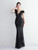 In Stock:Ship in 48 Hours Black Sequins Off the Shoulder Feather Prom Dress