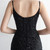 In Stock:Ship in 48 Hours Black V-neck Straps Sequins Party Dress