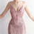 In Stock:Ship in 48 Hours Pink V-neck Straps Sequins Party Dress