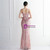 In Stock:Ship in 48 Hours Pink V-neck Straps Sequins Party Dress