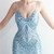 In Stock:Ship in 48 Hours Blue V-neck Straps Sequins Party Dress