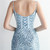 In Stock:Ship in 48 Hours Blue V-neck Straps Sequins Party Dress