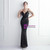 In Stock:Ship in 48 Hours Black Sequins Beading Backless Party Dress