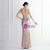 In Stock:Ship in 48 Hours Gold Sequins Beading Backless Party Dress